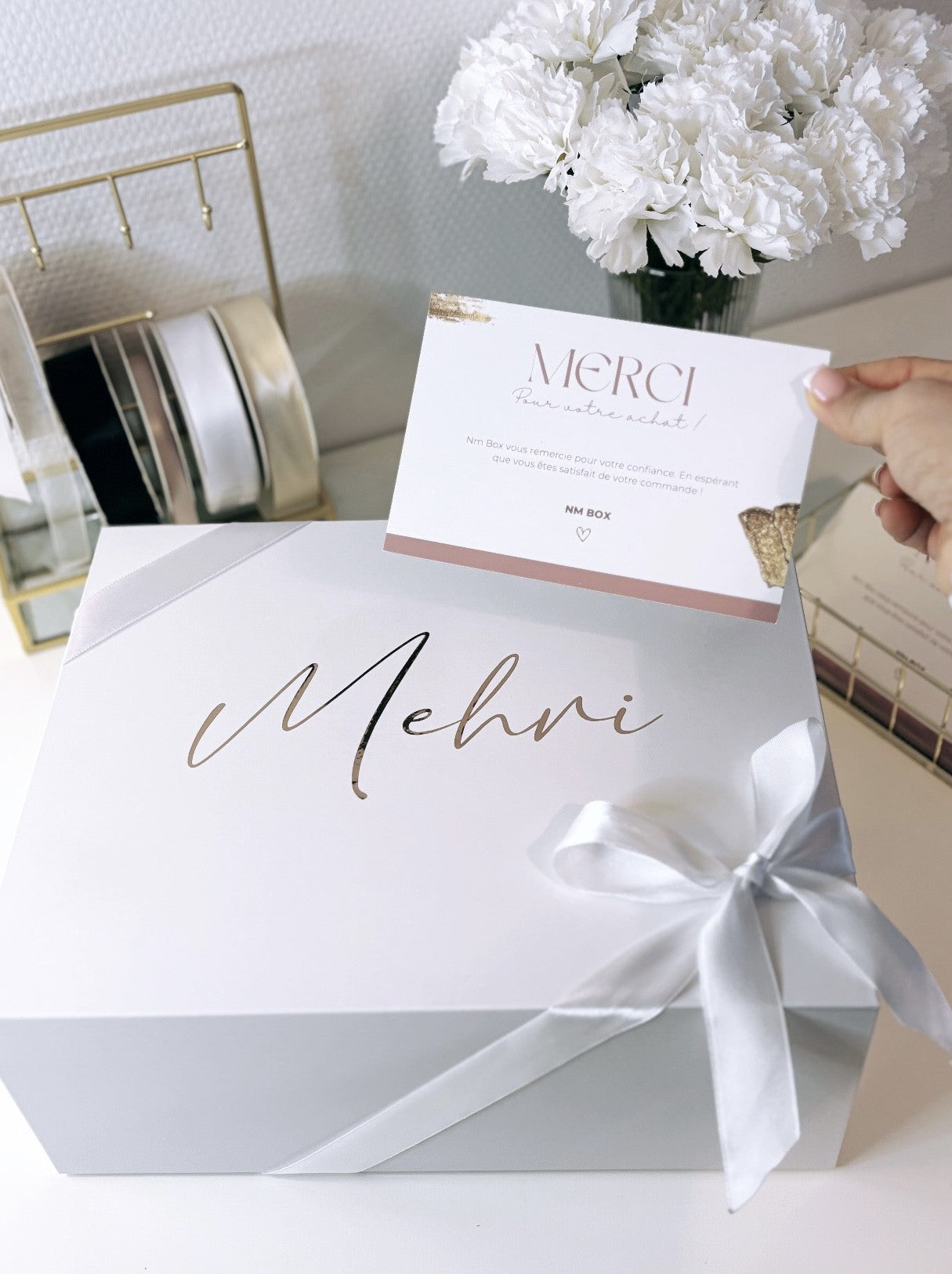 Boîte blanche Luxury aimantée personnalisée vide
